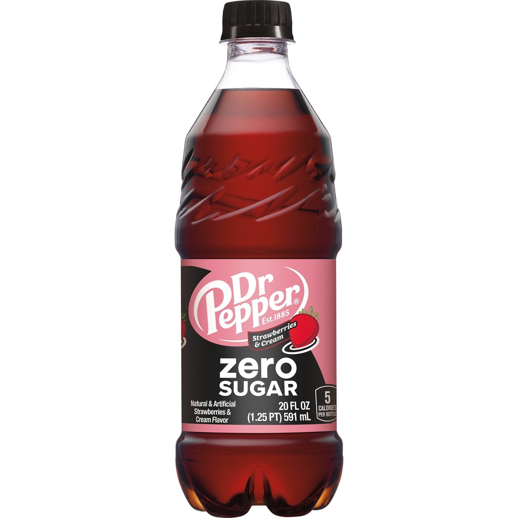 DR PEPPER BTL STRAW. & CREAM 591ml (U)