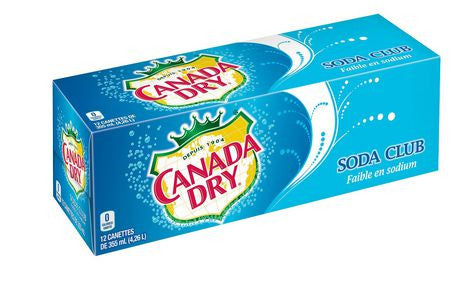 CANADA DRY CANS CLUB SODA 355ML/12CT