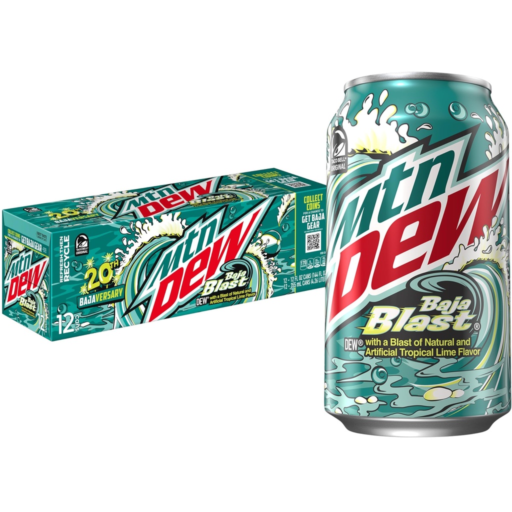 MOUNTAIN DEW BAJA BLAST 355ML 12/CT(U)