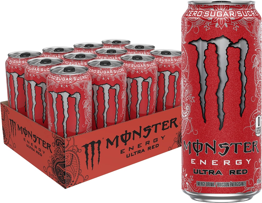 MONSTER ULTRA RED ZERO SUGAR 473ml 12CT (CAN)
