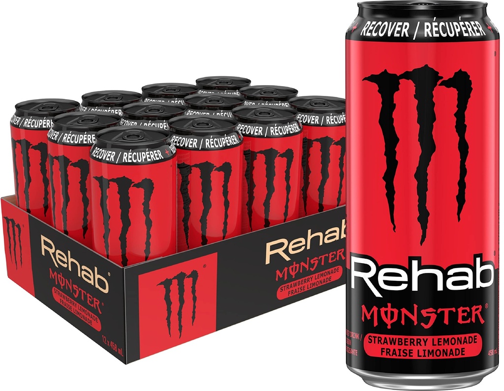 MONSTER REHAB STRAWBERRY LEMONADE 458ml 12CT (CAN)