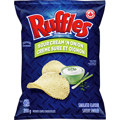 RUFFLES SOUR CREAM 'N ONION 200g