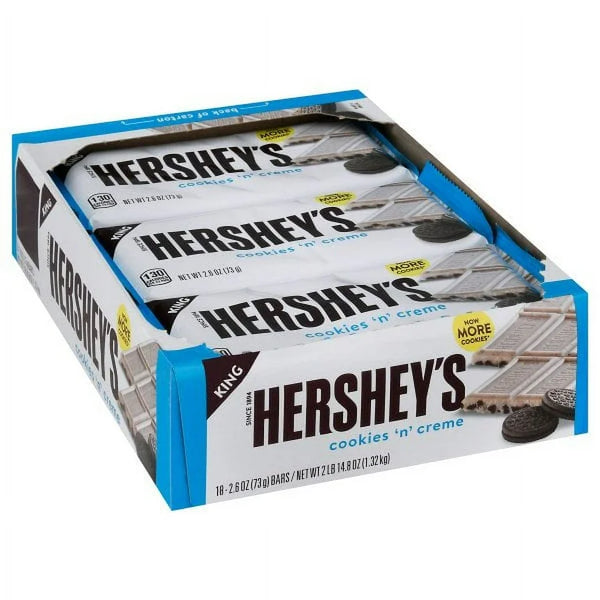 HERSHEY'S COOKIES & CREAM KING BAR & HALF 73g 18CT