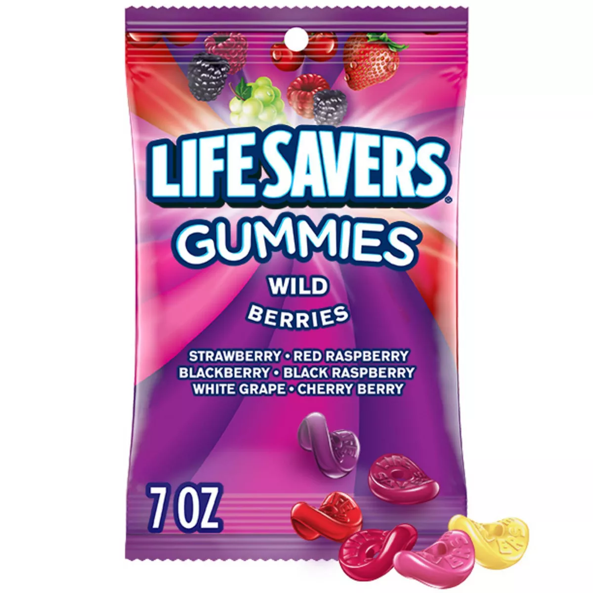 LIFESAVERS GUMMIE PEG WILD BERRY 7oz