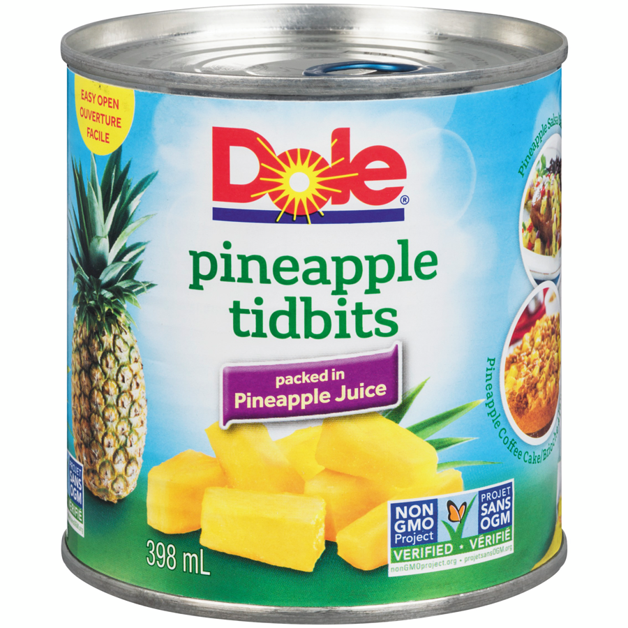 DOLE PINEAPPLE TIDBITS 398ML