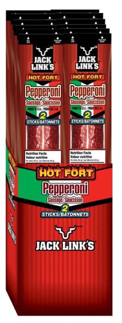 JACK LINK'S BEEF 2 STICKS HOT FORT 80g 12CT