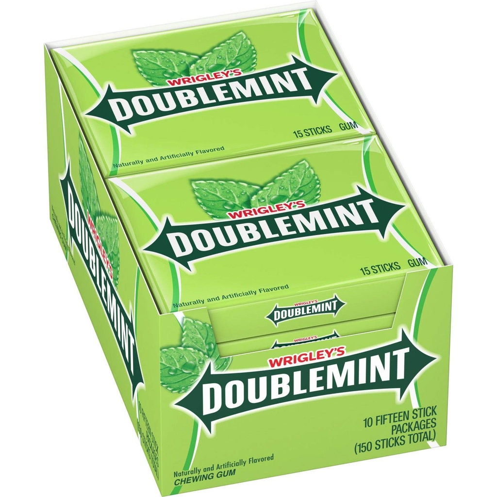 WRIGLEY'S DOUBLEMINT GUM 15 STICK 10CT