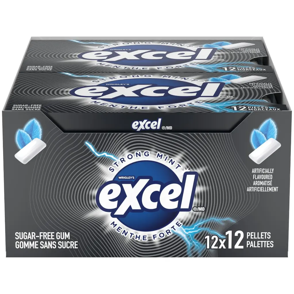 EXCEL PELLET STRONG MINT GUM 12CT