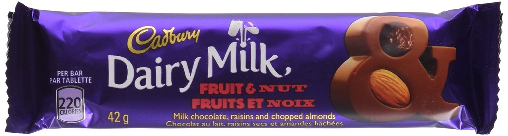 CADBURY FRUIT & NUT 42G/24CT