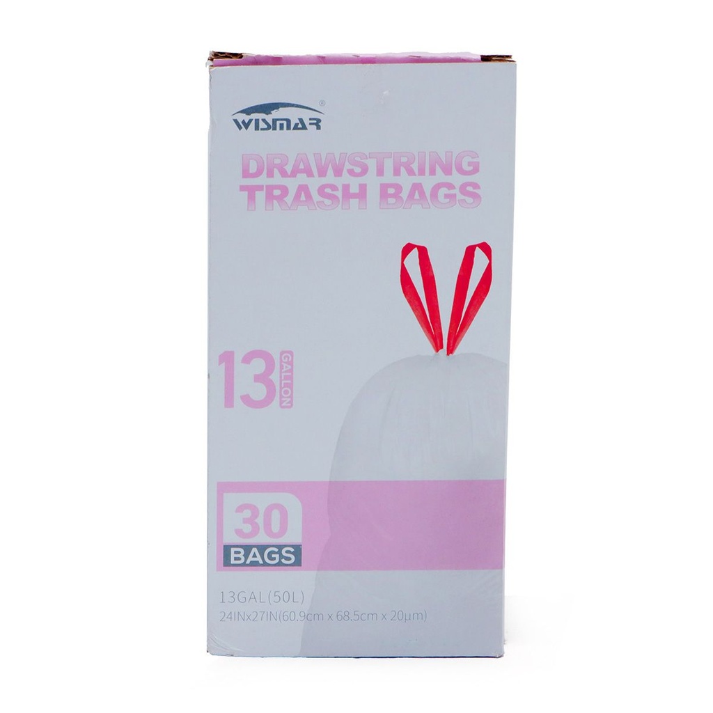 WISMAR WHITE DRAWSTRING BAGS 30CT