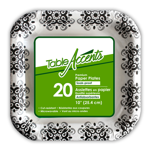 PAPER PLATE SQUARE 10" / 20pk