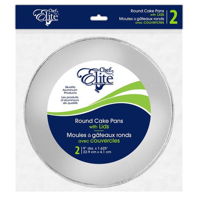 ROUND CAKE PANS 9" W/ LIDS 2PK