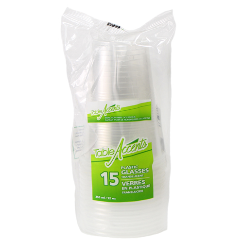 PLASTIC CUPS 12oz / 15PK