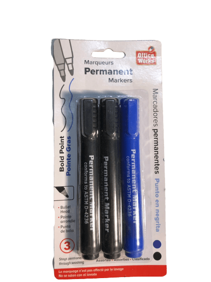 Permanent markers 3pc