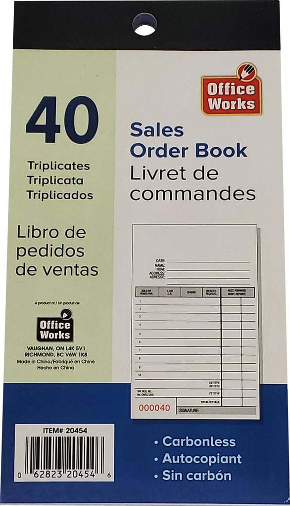 TRIPLICATE SALES BOOK 40CT 