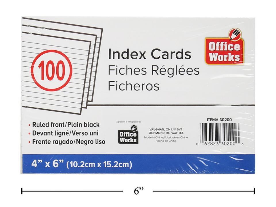 Ruled index card 4x6" 100pk