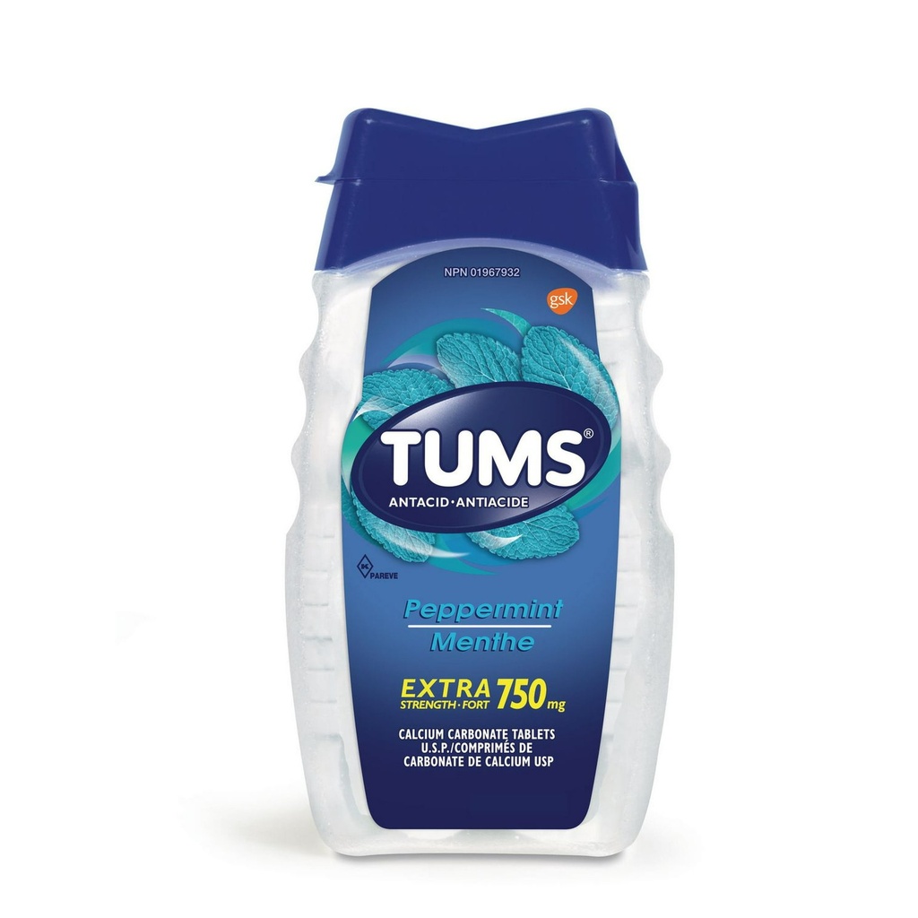 TUMS EXTRA STRN PEPPERMINT 750G /100CT