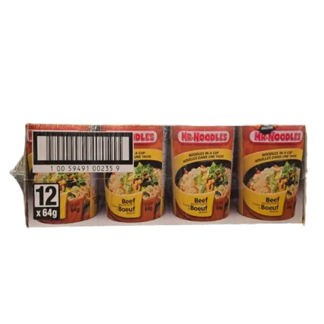 MR NOODLES BEEF CUP (64G-12PK)