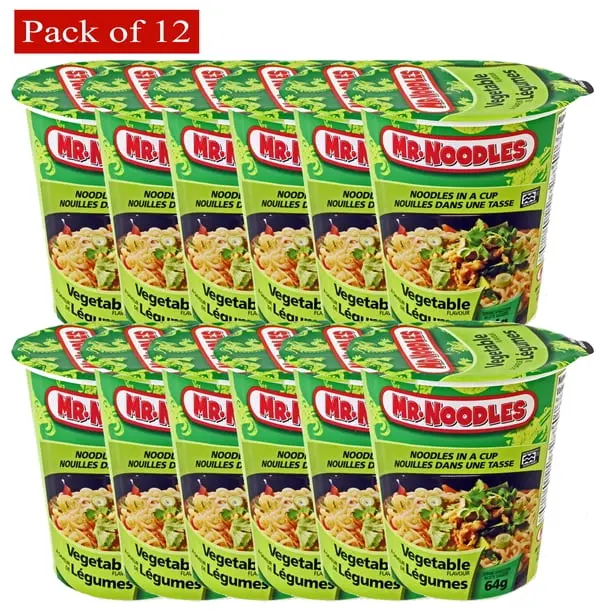 MR NOODLES VEGETABLES SOUP (64G-12PK)