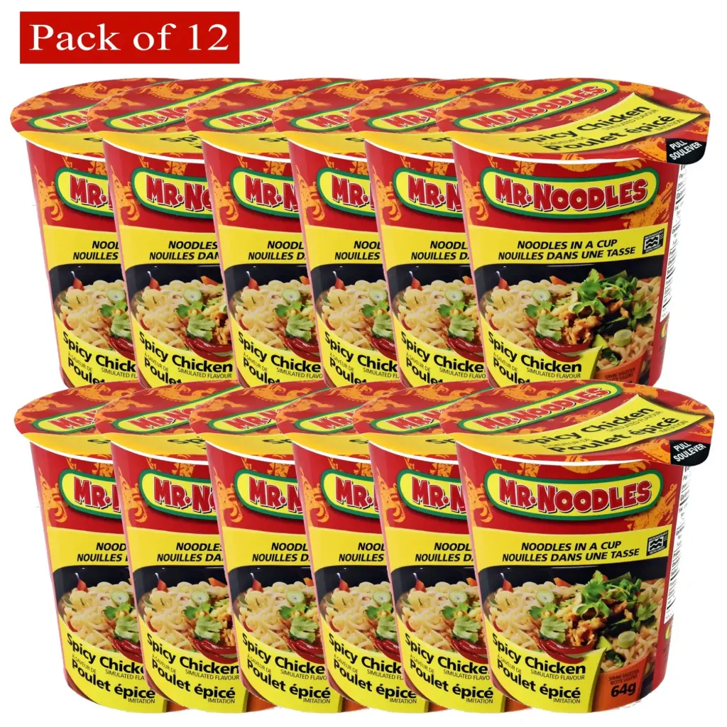 MR NOODLES SPICY CHICKEN CUP (64G-12PK)