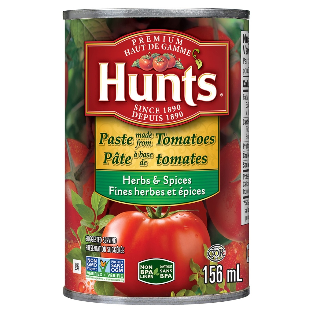 HUNTS TOMATO PASTE W/HERBS 156G