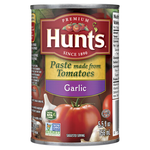 HUNTS TOMATO PASTE GARLIC 156G