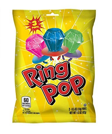 RING POP FRUIT CANDY 10G 3CT