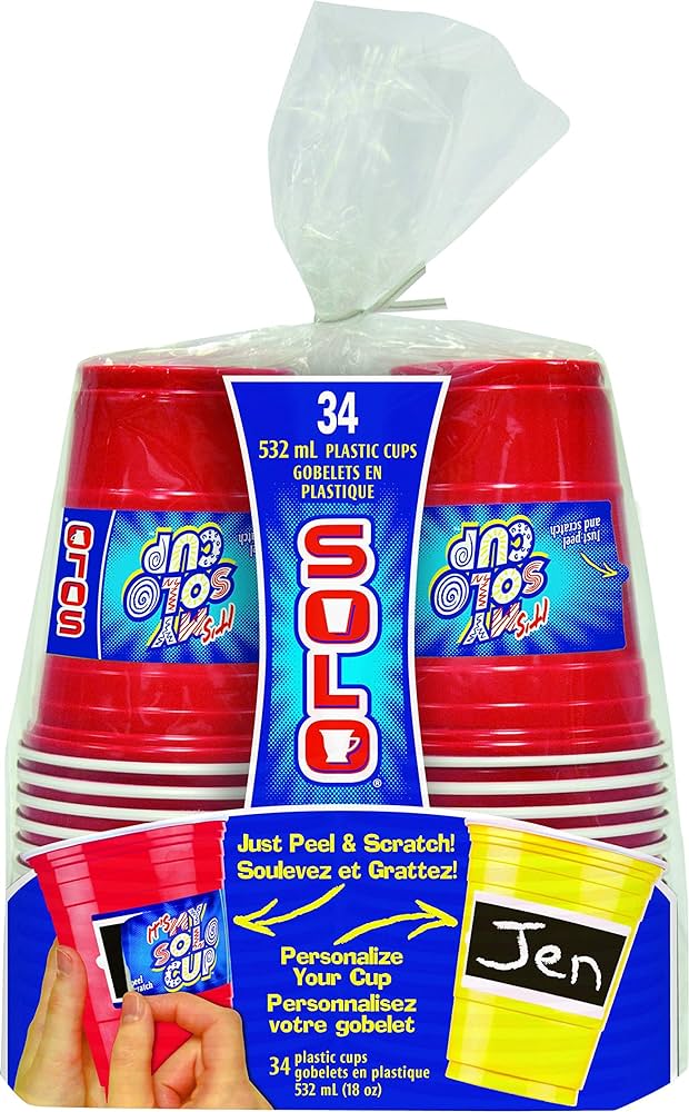SOLO MY CUP 34CT RED 532ML