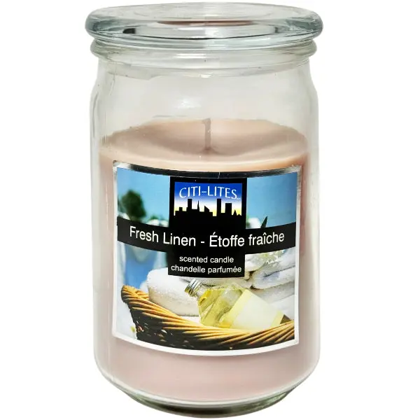 CANDLE IN JAR FRESH LINEN 15OZ