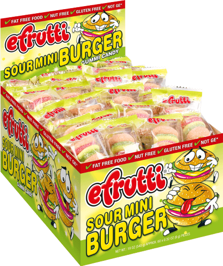 E.FRUTTI SOUR MINI BURGER 60CT 540G