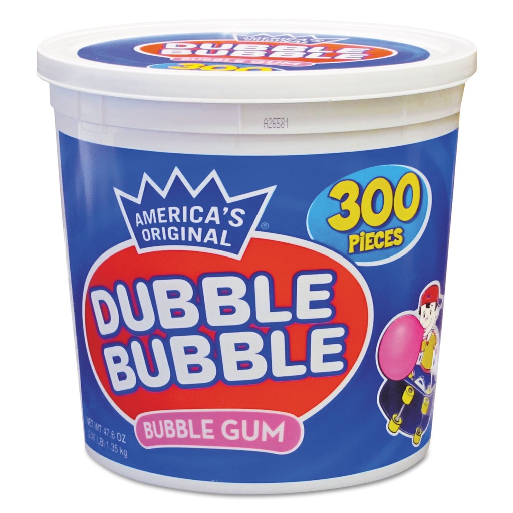 DUBBLE BUBBLE ASSORTED TUB 300CT 1.35KG