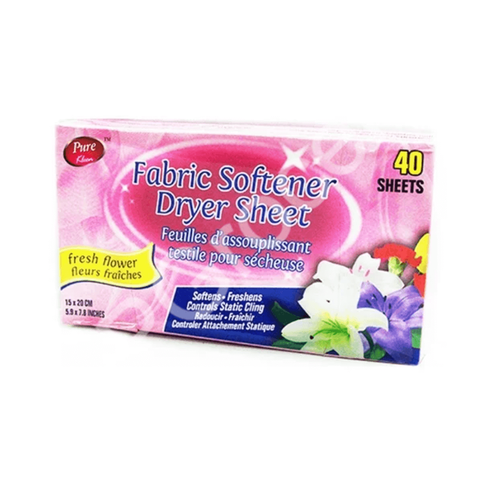 PURE KLEEN FABRIC SOFTENER FRESH FLOWER 40PK
