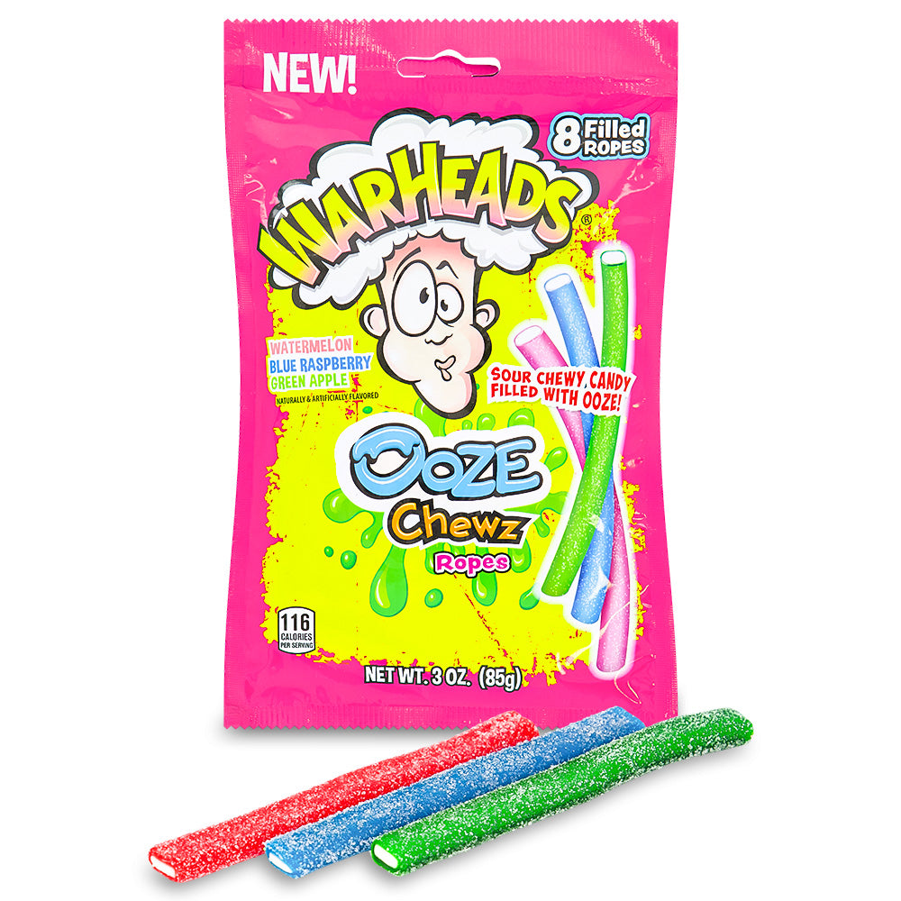 WARHEADS OOZE CHEWZ ROPES 3OZ