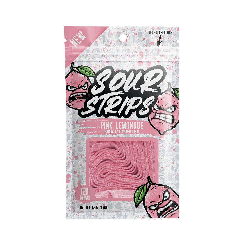 SOUR STRIPS BAG PINK LEMO. 96G