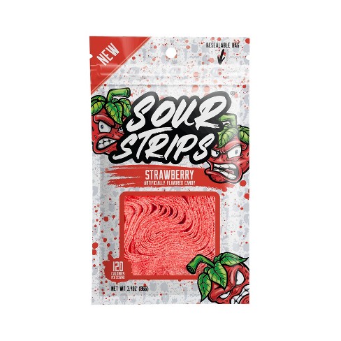 SOUR STRIPS BAG STRAWB. 96G