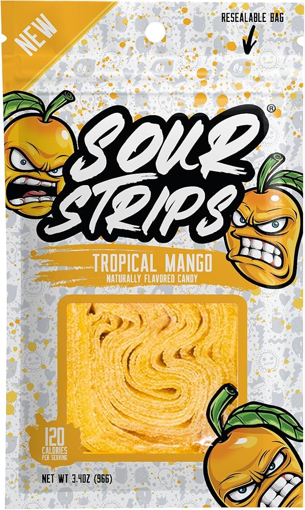 SOUR STRIPS BAG MANGO 96G