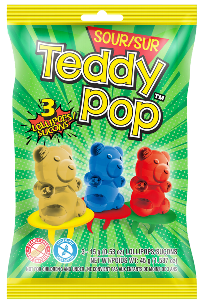 TEDDY POP SOUR PEG BAG 3CT 45G