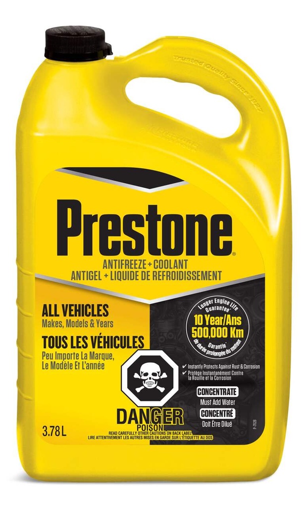 PRESTONE ALL VEHICLES YELLOW 3.78L