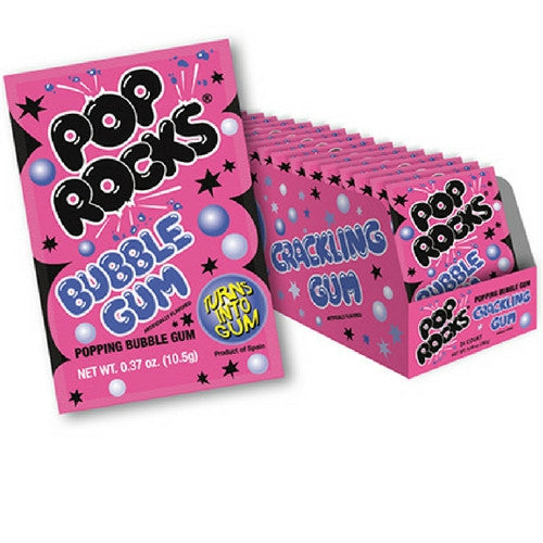 SHOCK ROCKS POPPING CANDY BUBBLE GUM 24CT 216G