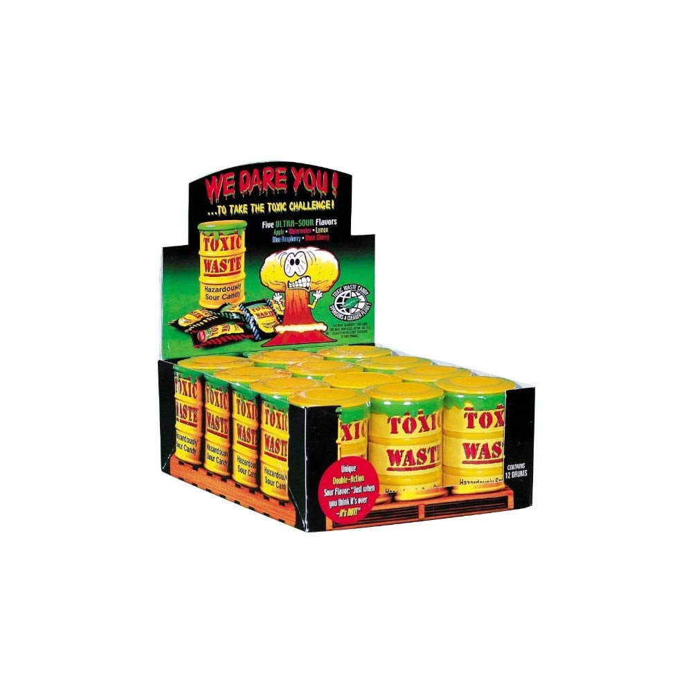 TOXIC WASTE SOUR CANDY DRUM 12CT 576G