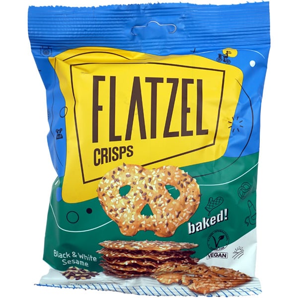 FLATZEL PRETZLE BLACK & WHITE SESAME 85G
