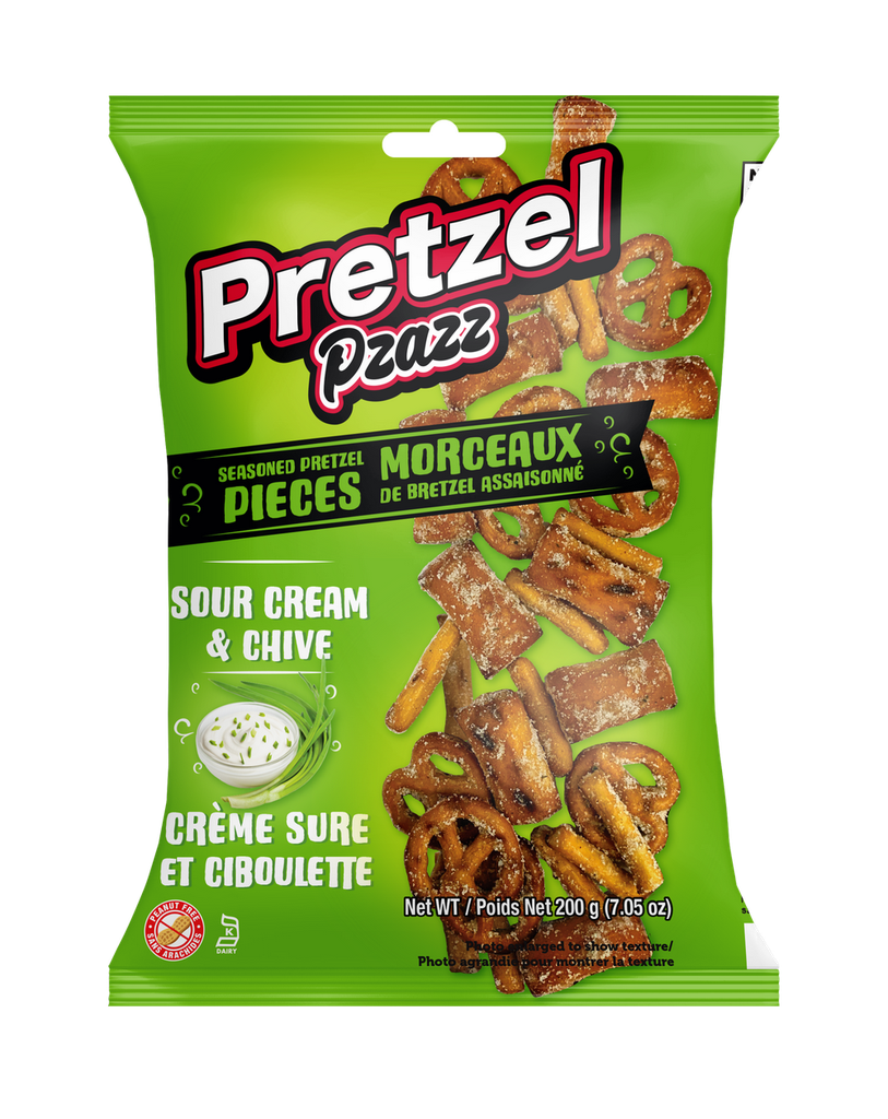 PRETZEL PZAZZ SOUR CREAM & CHIVE 200G