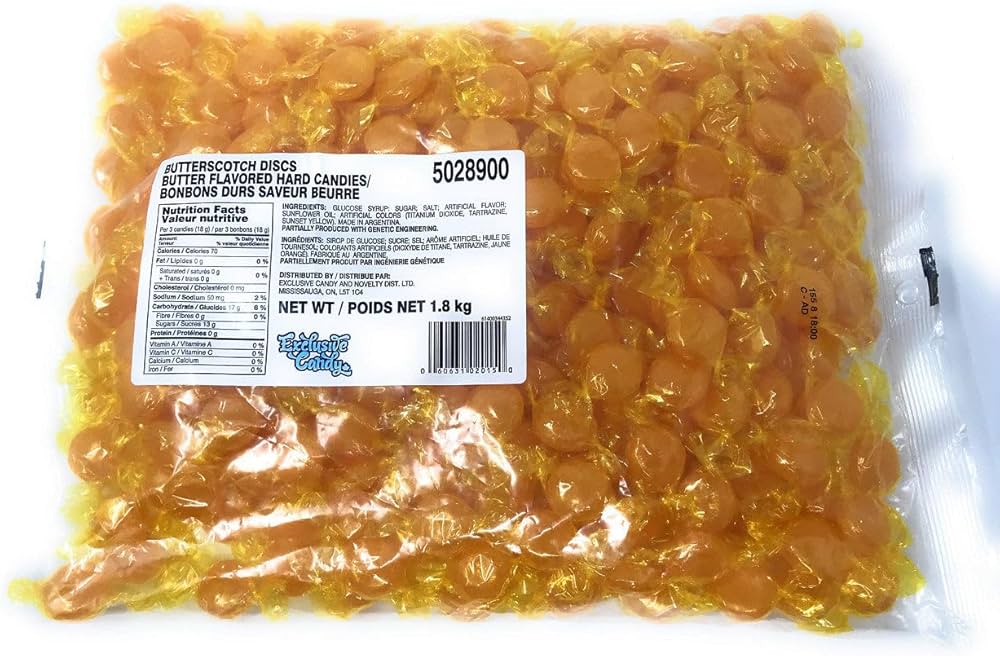 BAG CANDY BUTTERSCOTCH DISCS 1.8KG