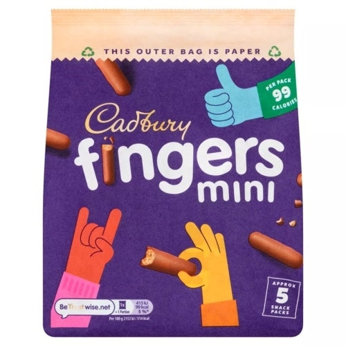 CADBURY MINI FINGERS 5PK 96.5G (UK)