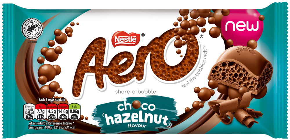 NESTLE AERO HAZELNUT 90G (UK)