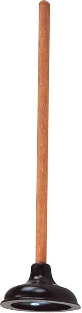TOILET PLUNGER W/WOOD HANDLE
