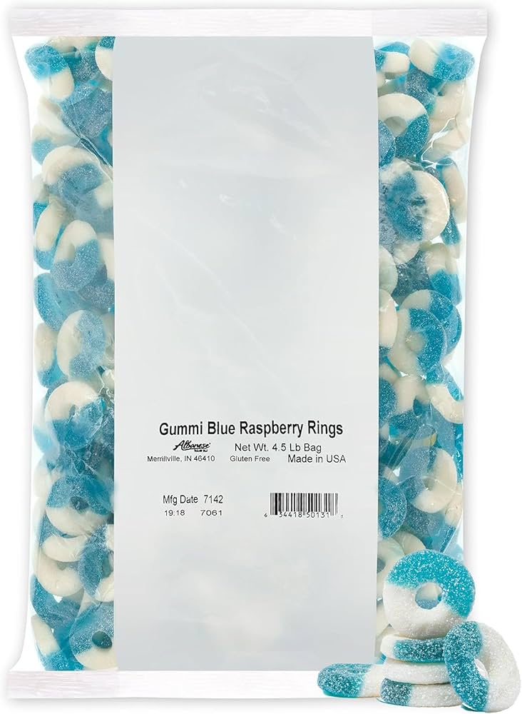 ALBANESE BLUE RASPBERRY RINGS 2.04KG