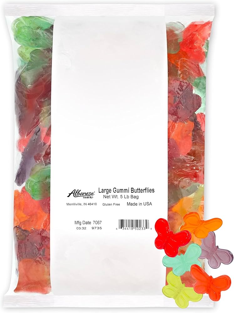 ALBANESE LARGE GUMMY BUTTERFLIES 2.27KG 