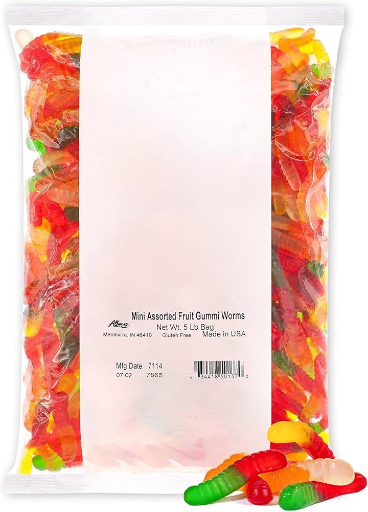 ALBANESE MINI ASST. GUMMY WORMS 2.27KG