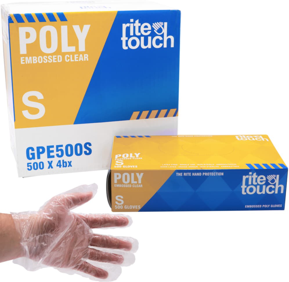 RITE TOUCH POLY GLOVES SMALL 